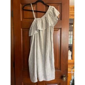 BeachLunchLounge one shoulder, cotton linen blend dress size extra large